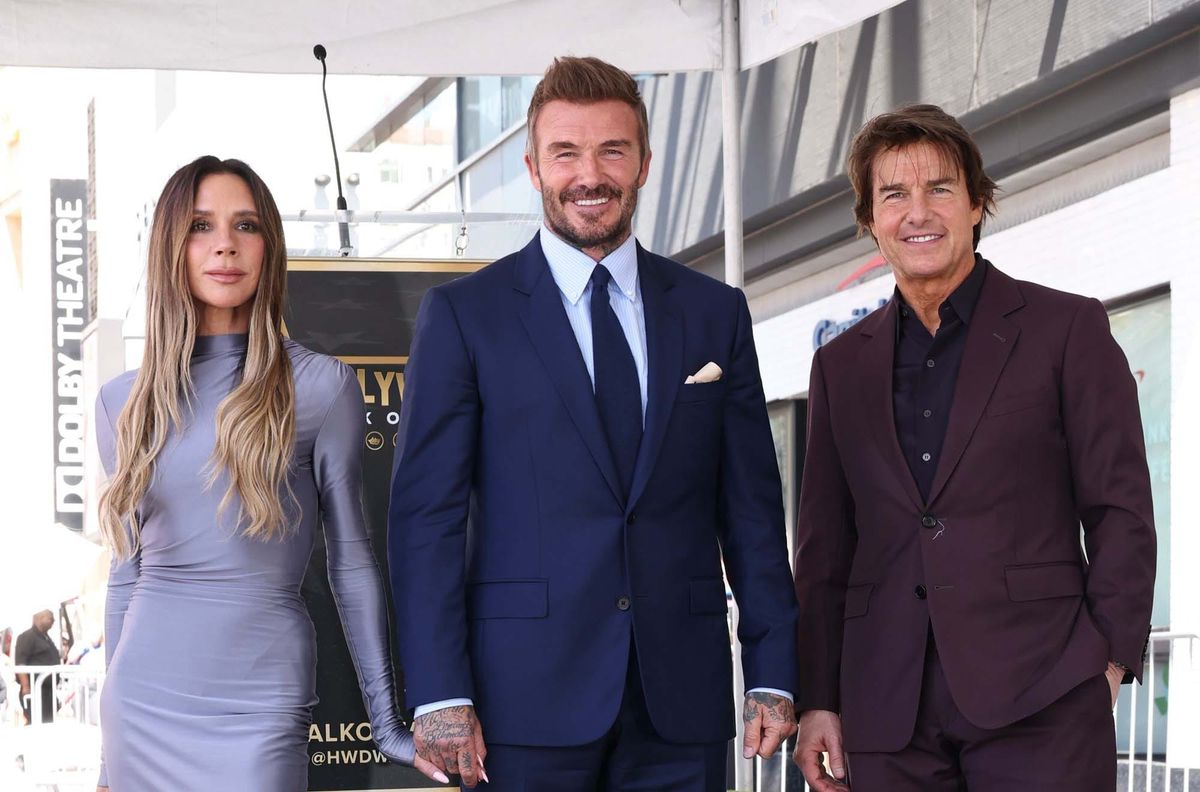Did Tom Cruise show up to David Beckham star ceremony with a new love interest ?