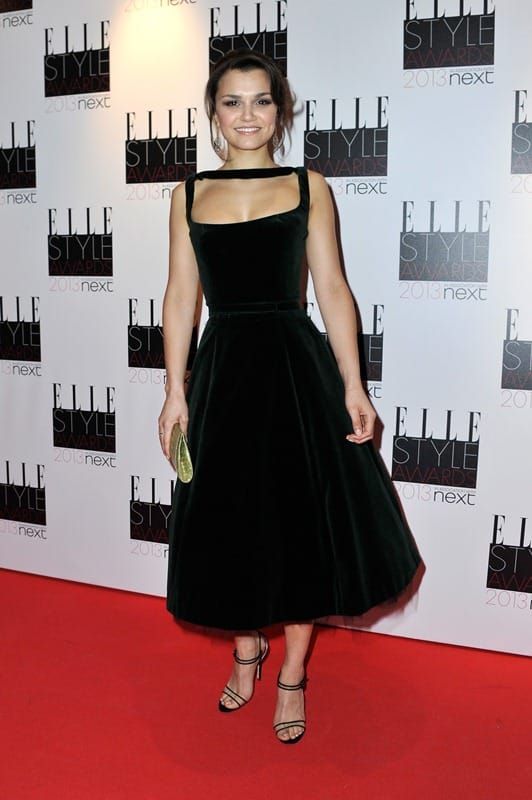 Carpets & Candids: Samantha Barks in green velvet