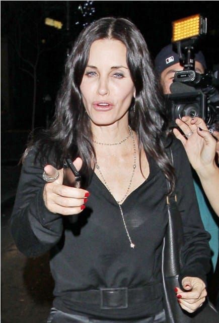Carpets & Candids: Courteney Cox’s satin skirt