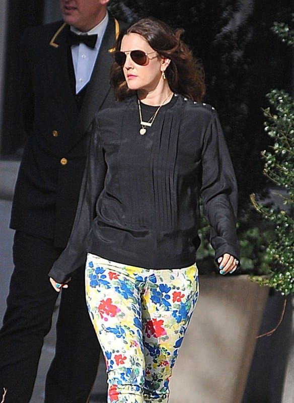 Carpets & Candids: Drew’s flower print jeans