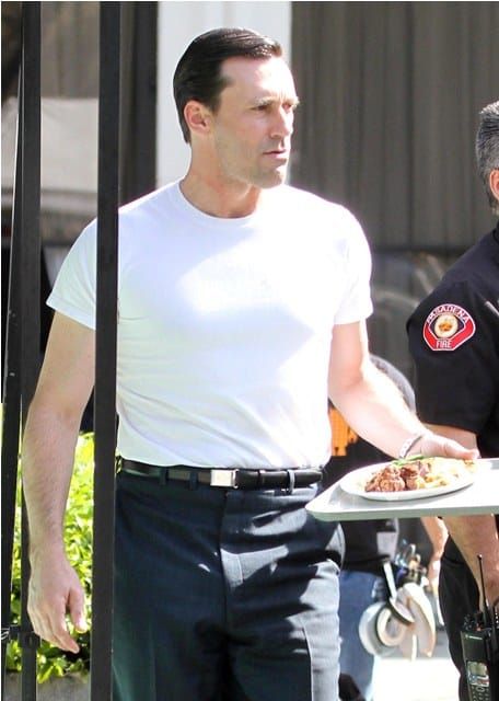 Jon Hamm, tight white shirt