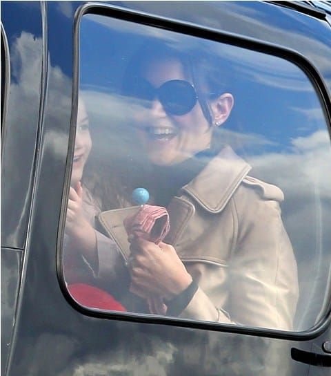 Katie & Little Sci on a helicopter