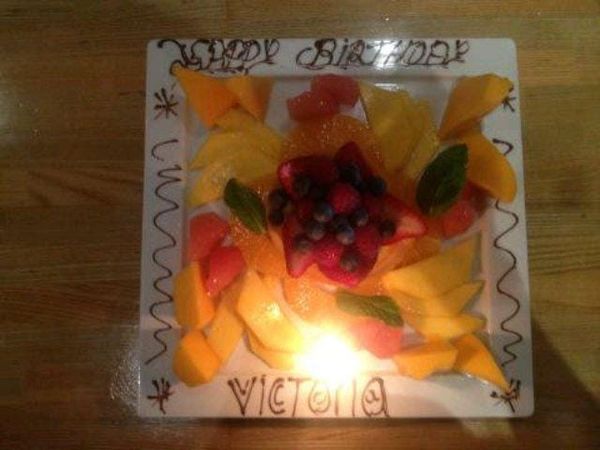 No birthday cake, just a birthday platter