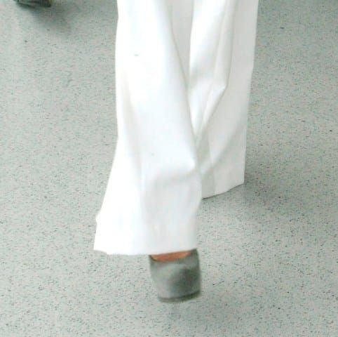 Posh dots, white, high waisted, and flatter?