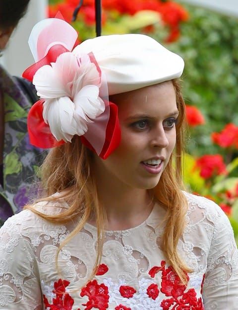 Princess Beatrice’s red petals on white