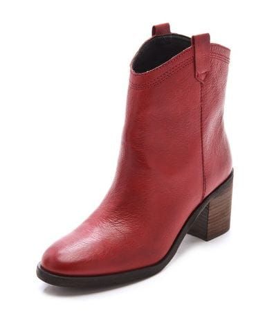 Sasha Finds: Red Flat Ankle Boots