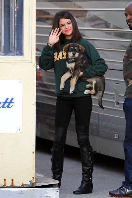 Selena & Justin adopt...and then he goes off with the boys