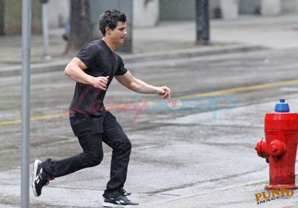 Taylor in the rain