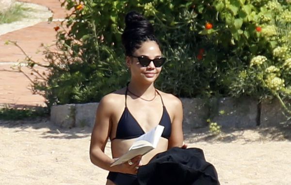 Tessa Thompson, relaxing alone