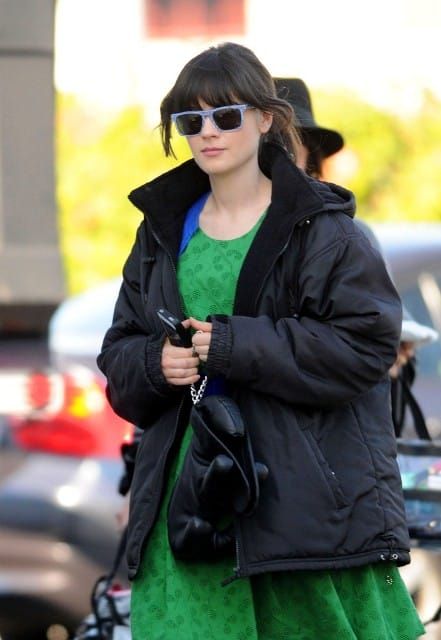 Carpets & Candids: green dress, blue shoes
