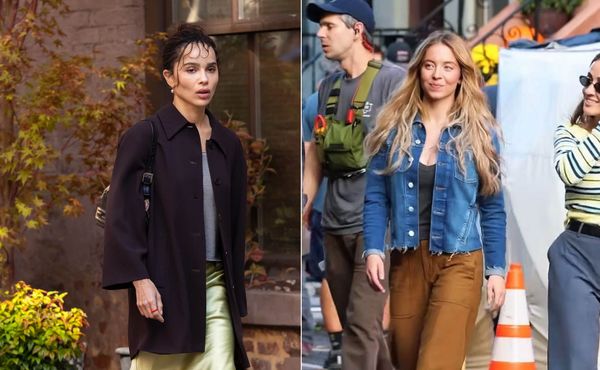 Sydney and Zoe on set