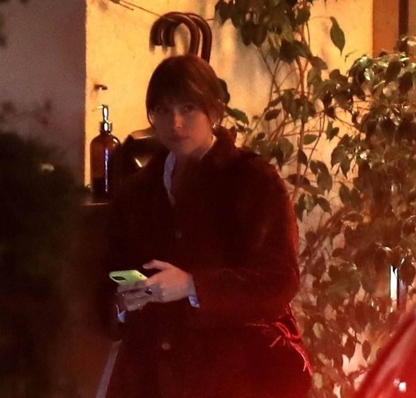 Dakota Johnson suits up