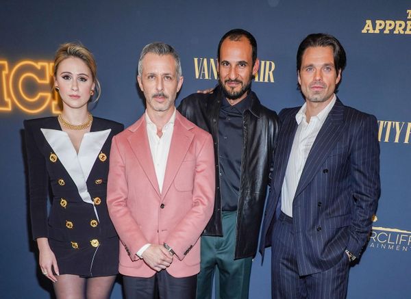 Sebastian Stan and Jeremy Strong in The Apprentice