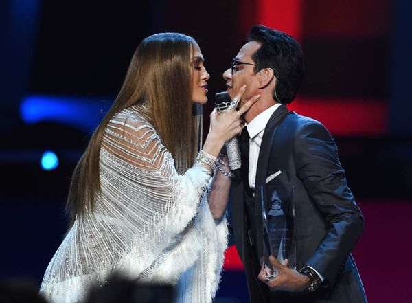 JLO & Marc Anthony kiss at the Latin Grammys