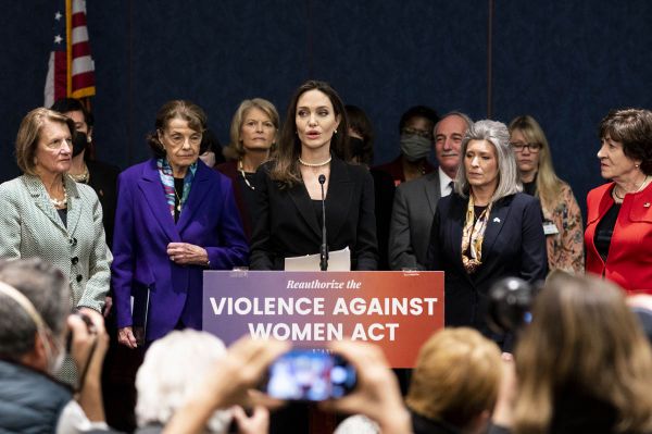 Angelina speaks emotionally for VAWA
