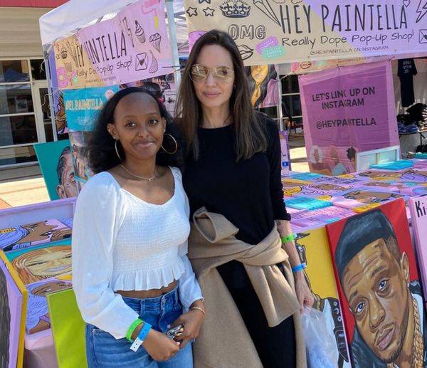 Angelina and Zahara on campus