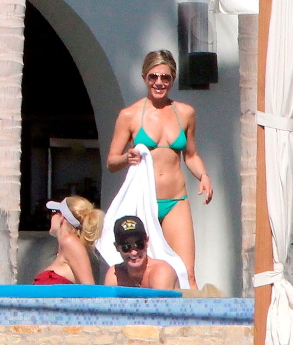 Friends in green bikinis