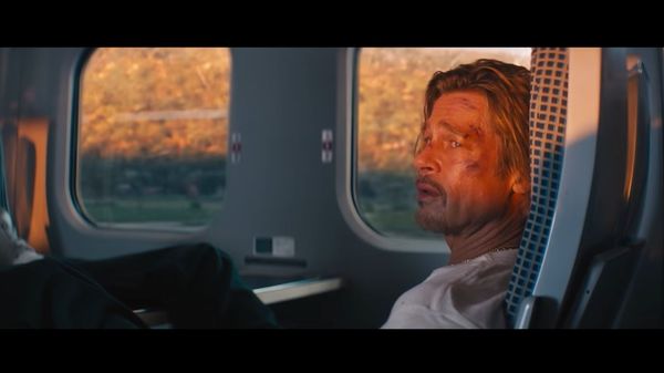 Brad Pitt takes a break on Bullet Train