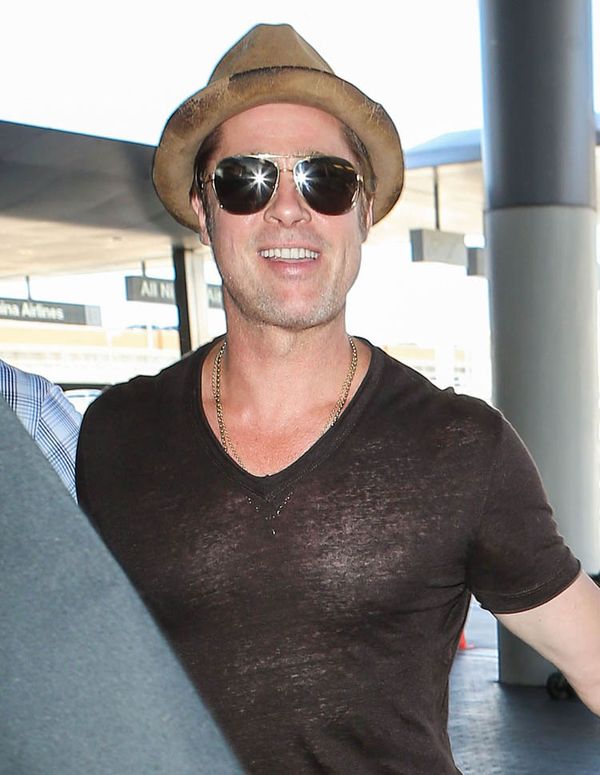Brad Pitt loves a sheer shirt