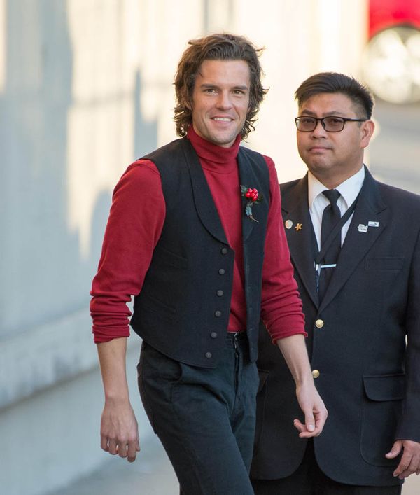 Longer hair and a turtleneck