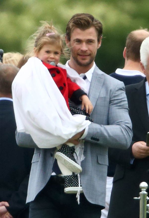 Chris Hemsworth with a baby and a prince