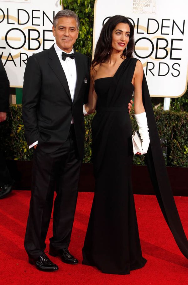 Amal & George Clooney: Gloves at the Globes