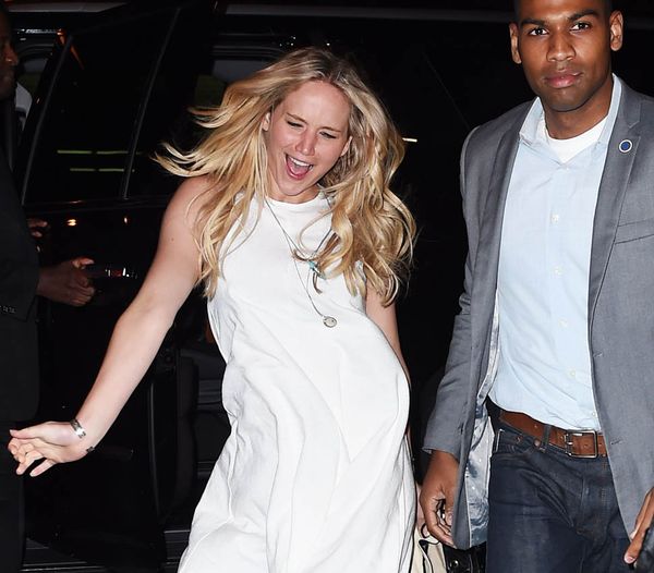 Jennifer Lawrence’s new bodyguard dinner strut