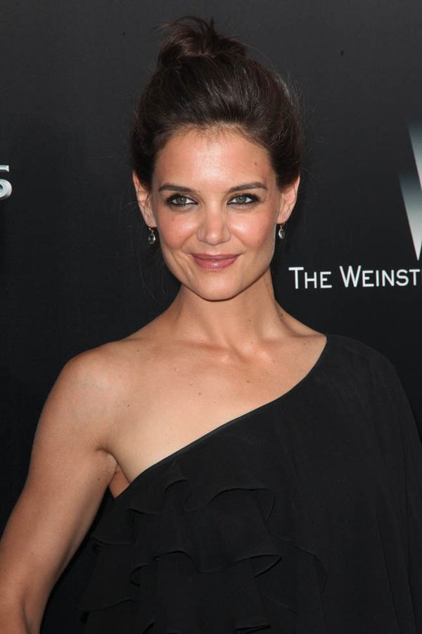 Katie Holmes: one shoulder for Weinstein
