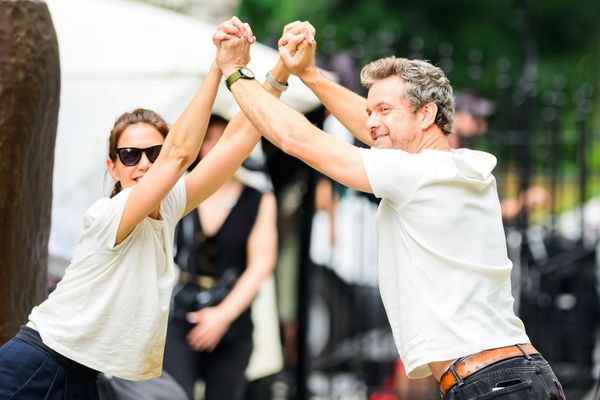 Katie and Joshua are for the cameras