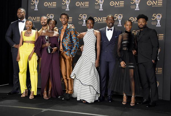 Michael B Jordan wins the carpet and Black Panther wins everything