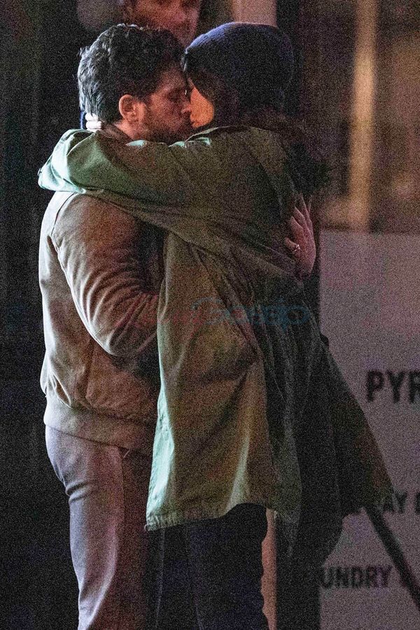 Kit and Gemma kiss for Eternals