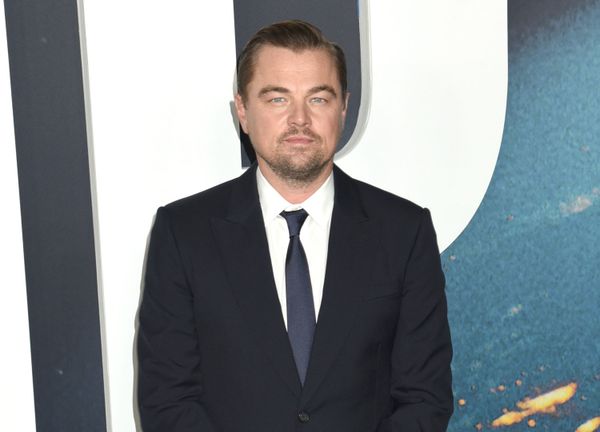 Leo at the party with the models