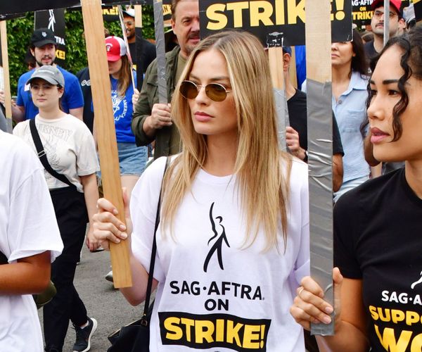 Margot on the picket line