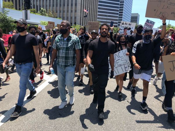 Michael B Jordan at the protest