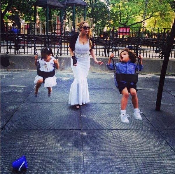 Ball gowns at the playground