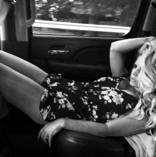 Porny in the backseat