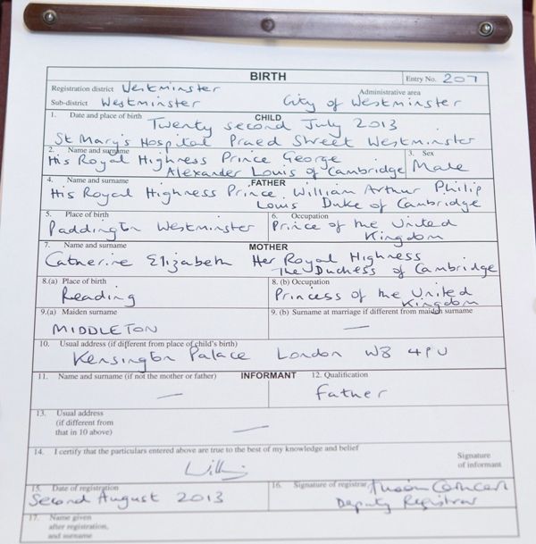 Royal titles and occupations