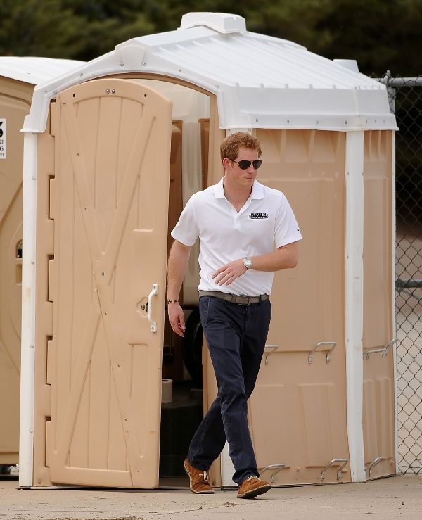 Captain Wales America uses the porta-potty