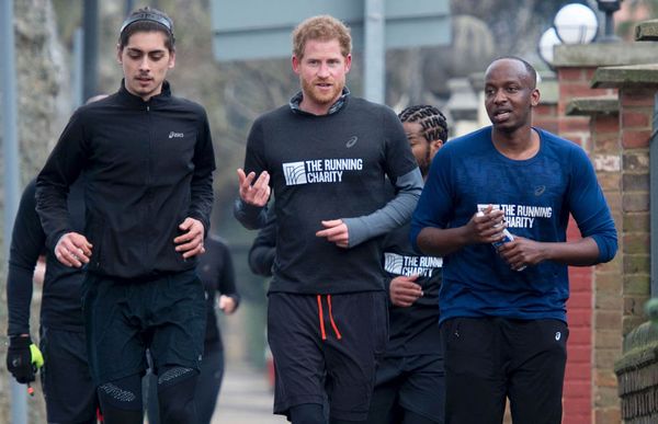 Hot Harry runs and squats