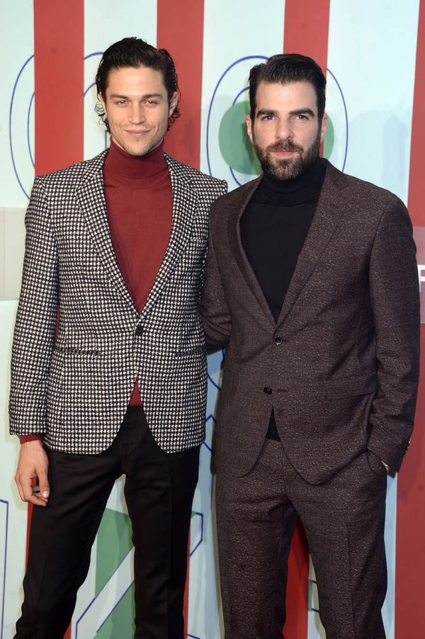 Zachary & Miles in turtlenecks
