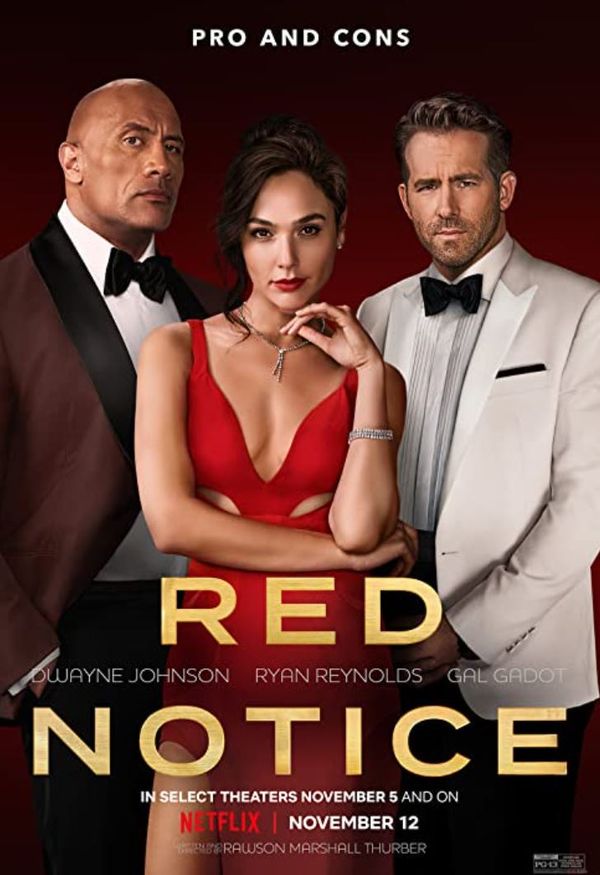 Dwayne Johnson, Ryan Reynolds, and Gal Gadot in Red Notice