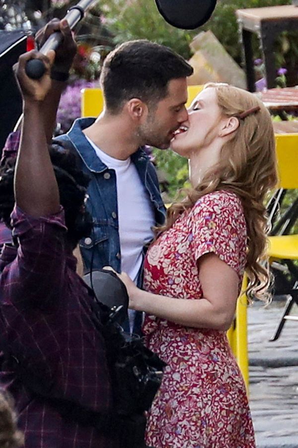Bucky kisses Jessica Chastain