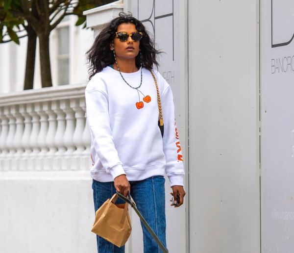 Simone Ashley’s front-seam jeans