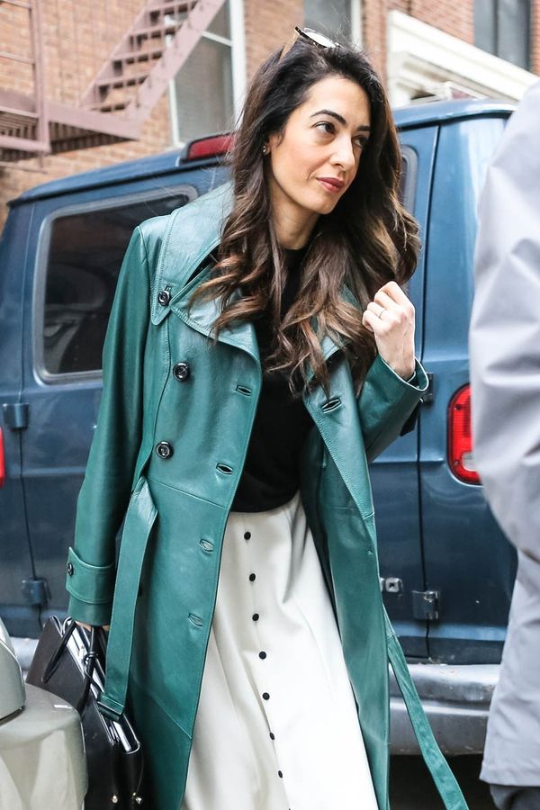 Carpets & Candids: Amal’s green leather jacket