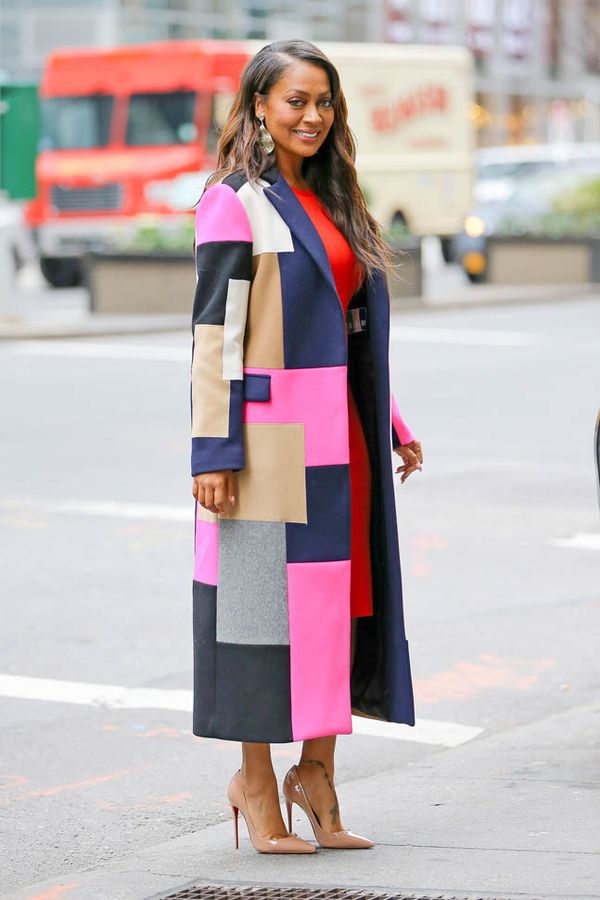 Carpets & Candids: La La’s colour-block coat