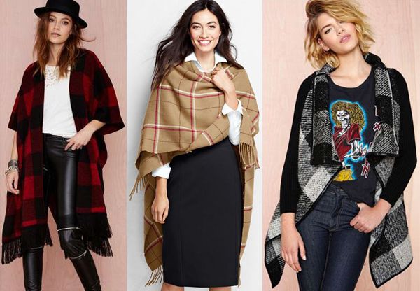 Sasha Finds:  Cozy Plaid Cape Wraps