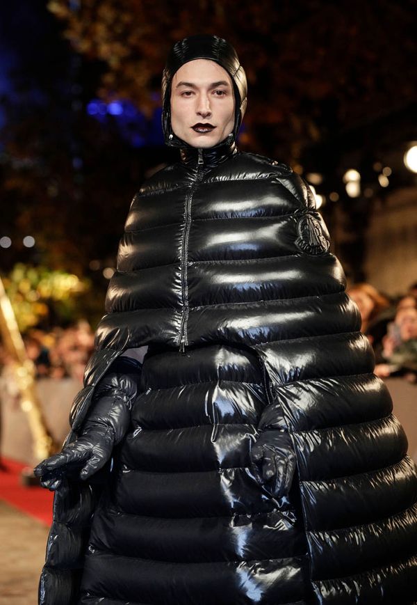 Carpets & Candids: Ezra Miller’s Vader puffer Outfit of the Week