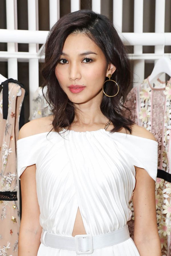 Carpets & Candids: Gemma Chan in white Self Portrait
