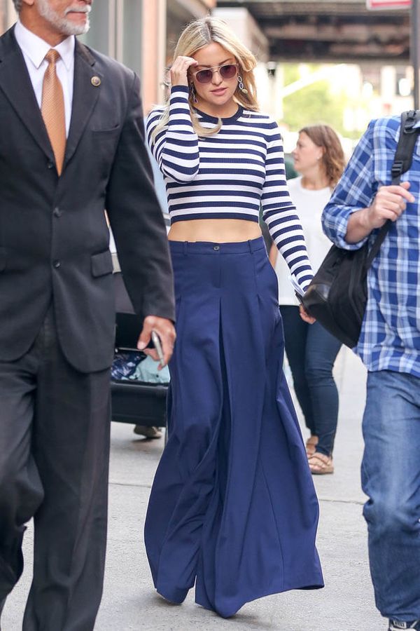 Carpets & Candids: Kate’s stripes and wide leg pants