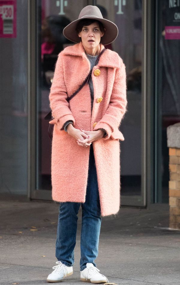 Carpets & Candids: Katie’s dusty rose coat